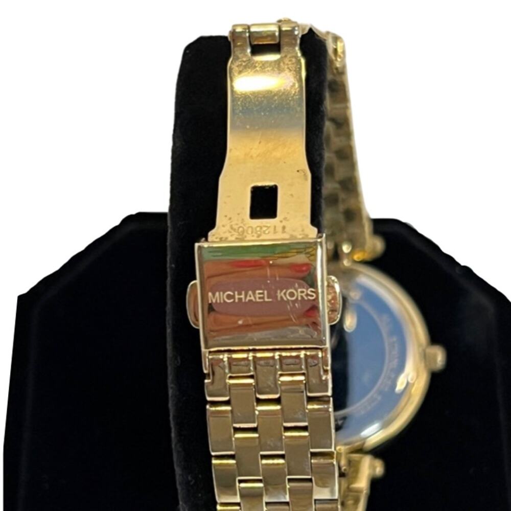 Michael Kors Mini Darci Watch Gold-Tone Glitz Stainless Steel Analog Crystal - Picture 3 of 6